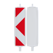 Plastic traffic panel type 60 | film RA2/C, arrowed | on one side indicating left | red / white